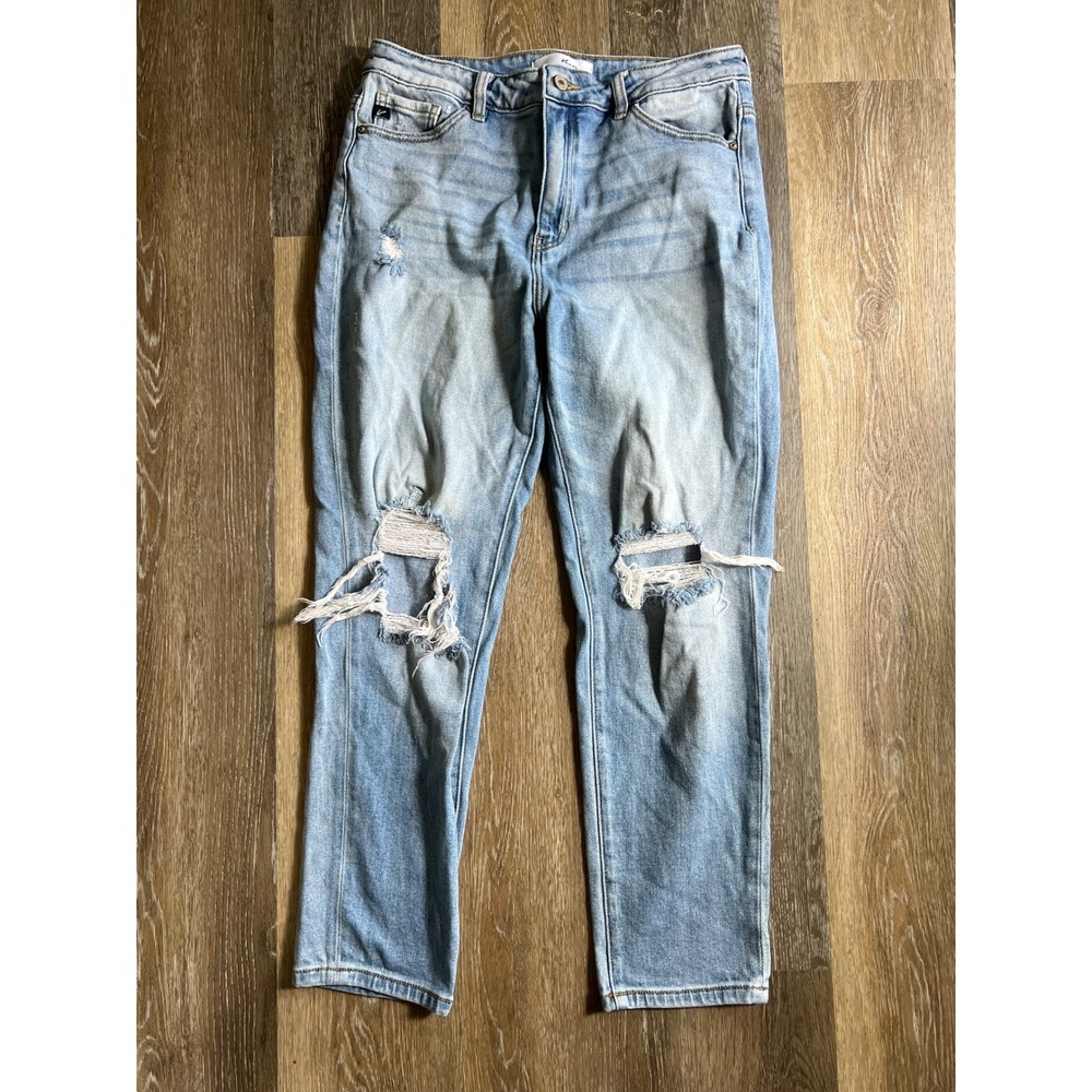KanCan Light Wash Distressed High Rise Straight Leg Jeans KC9197L Size 11/29